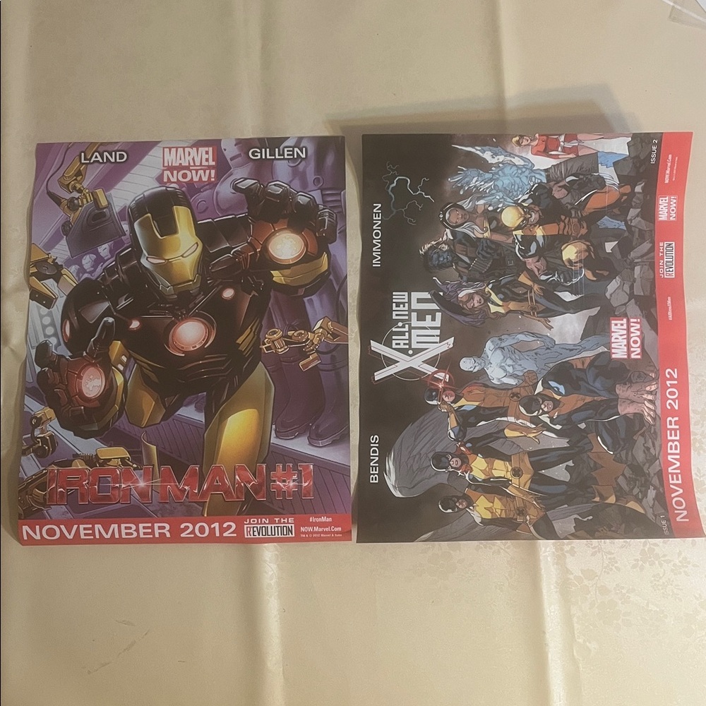 Iron Man & the X-Men 2-Siding Poster Collectible Origin 10x13.25 NEW 2012